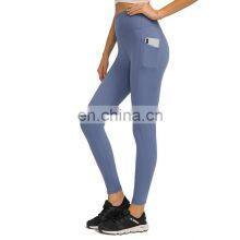 Ready To Ship New Women High Waist Fitness Wear Yoga Leggings With Side Pockets Custom Running Tight Gym Wear Pants thumbnail-3