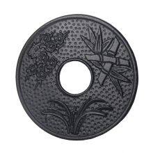 Round Cast Iron Trivet for Hot Dish Pot Pan Plate Teapot, Rustic Cast Iron Hot Dish Plate Holder for Kitchen Dining Table thumbnail-4