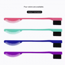 Hot-Selling Multi-Functional Eyebrow Hairline Cleaning Brush Makeup Comb Beauty Tool for Home Use Plastic Handle thumbnail-4
