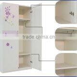 Bedroom Furniture Set Double Door Metal Wardrobe 2 Shelves KD White American Flexible Wardrobe thumbnail-5