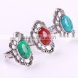 Fashion Rhodium Silver Jewelry Big Ring With Turquoise Stone Indian Ring thumbnail-5