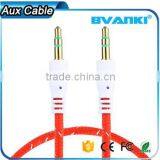 New Premium 2016 Fabric Braided Flat AUX Cable For IPod Iphone MP3 Audio Cable 3.5mm for Samsung Galaxy j3 Free Samples thumbnail-1