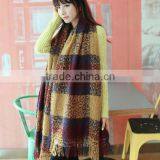 Wholesale New Winter Lady Fashion Tassel Loop Yarn Plaid Blanket Scarf thumbnail-3