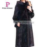 2015 Autumn And Winter Women Medium Length Coat With Mink Fur Hat Overcoat thumbnail-6