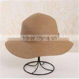 QXSH0009 With Rope Decoration Summer Straw Hat New Beach Fedora Wide Brim thumbnail-2