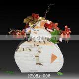 Shabby Chic Cute Snowman Shape Wood Garden Pot thumbnail-1