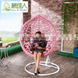 New Pink White Indoor Outdoor Patio Garden Living Room Bedroom Rattan Wicker Hanging Egg Basket Swing Chair thumbnail-1