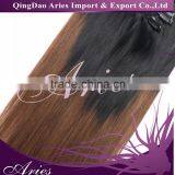 Full Head Clip in Hair Extensions Ombre One Piece 2 Tones Wavy Curly Black Brown Blonde thumbnail-3