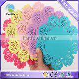 Buy Custom Pink Hollow Out Cutout Flowers Design Rubber Cup Mat Coaster thumbnail-3