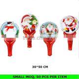 Wholesale Mini Round Shape Chirismas Santa Claus Mylar Inflatable Clap Stick Balloon thumbnail-1