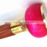 Beautiful Pink Color Compass Handle Walking Stick/Brown Wood Walking Stick/Golden Edges Compass Walking Stick Wk1117 thumbnail-5