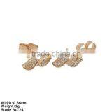 GZA9-018 Twist Design Small Silver Earring With Stones Stud Earrings thumbnail-2