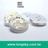 (#B6057) Two Holes Gold Plating White Rim Two Parts Assembled White Garment Plastic Button thumbnail-1