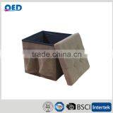 Elegant Material Khaki Fabric Storage Ottoman thumbnail-3