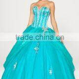 New Design Sweetheart Floor Length Applique Champagne Stain Quinceanera Dress HAQ-004 thumbnail-3