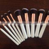 Rose Golden 10 Pcs Make up Cosmetic Brushes Set Roll Case