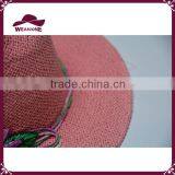 Girl Pink Straw Sun Hat Paper Floppy Hat With Colorful Flower thumbnail-4