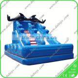 Sky Blue Dolphin Commercial Inflatable Water Slides for Sale