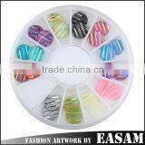 New Arrival 12 Colors Round 3D Nail Decoration With Glitter Powder thumbnail-1