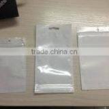 White Clear Zip Lock Hang Hole Plastic Packaging Pouches for Apparel/jewelry/cellphone/accessory