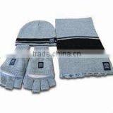 Knit Acrylic Scarf Hat and Glove
