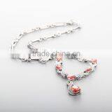 925 Sterling Silver Stone Chain Necklace Jewellery SNP029W thumbnail-3
