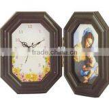Plastic Desk Clock With Photo Frame