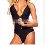 Super Sexy Backless Visual Show Thin Wetsuit Female Swimsuit Bikini Covered His Zipper thumbnail-4