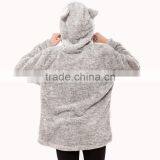 2016 New Snuggle Fleece Embroided Pullover Sweatshirt Plus Size Animal Hoodies Sweatshirt With Ears and Hood thumbnail-5