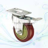 Medium Duty Pu Furniture Wheel 100mm Threaded Stem Swivel Caster thumbnail-3