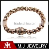 Rose gold Box chain bracelet Simple zirconia charm bangle bracelet stainless steel jewelry