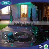 Wide application fiber optic deck and patio light with 5W LED light engine and black PVC sheathed sheathed fiber cables