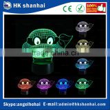low price USB 3D Teenage Mutant Ninja Turtles Optical Visualization Illusion 7 Colors Change LED turtle night light