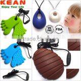 High Meet FDA and LFGB Level Silicone Necklace Baby Teething Pendant thumbnail-6
