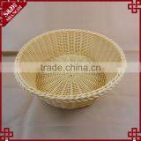 Cheap Eco-friendly Plastic Rattan Weaving Food Display Basket Mini Round Basket thumbnail-1