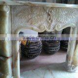 MODERN DESIGN LIGHT GREEN ONYX FIREPLACES thumbnail-1