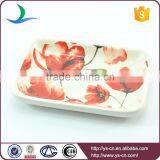 Red Flower Promotional Gifts Ceramic Square Bathroom Set thumbnail-3