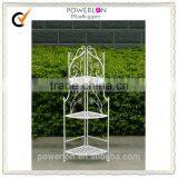 Outdoor Antique White Iron Flower Shelf thumbnail-1