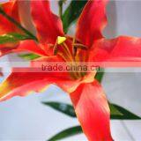 Home Garden Creepers Decoration 110cm Height Artificial Red 2 Flowers 2 Bud Lily Making EBHH04 2211 thumbnail-1
