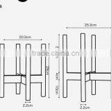 Walnut / Beech Wood Stand With Smooth Matte Pot Concrete Planter Pot thumbnail-3