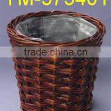 Brown Color Willow Flower Pot for Garden Basket. thumbnail-1