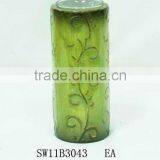Green Agate Metal Painted Pillar Candle Holder thumbnail-1