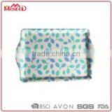 100% Melamine Fresh Mosaic Printing Non-slip Stackable Handle Plastic Catering Food Trays thumbnail-1