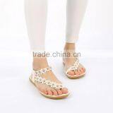 2016 Summer Sandals Fashion Girls Flat Sandals Women Bohemia Floral Beach Sandals Slippers Flip Flops Sweet Style Flower thumbnail-1