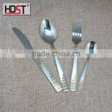 Popular 2016 Years Wedding Series 18/10 Stainless Gold Plated Cutlery Set thumbnail-1