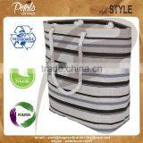 Jute Beach Bag With Multicolor Stripe Print for Fashion thumbnail-1