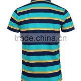 Men Fashion 100% Cotton Golf Custom Striped Polo Shirt thumbnail-2
