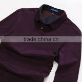 Mens Wholesale Slim Fit Solid Cotton Long Sleeve Polo t Shirt thumbnail-3