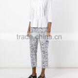 High Quality Ladies Fancy White Pleated Blouse Fashion Design thumbnail-1