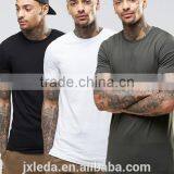 2016 Longline Short Sleeves Plain Crewneck Slim Fit Muscle t Shirt Wholesale thumbnail-1